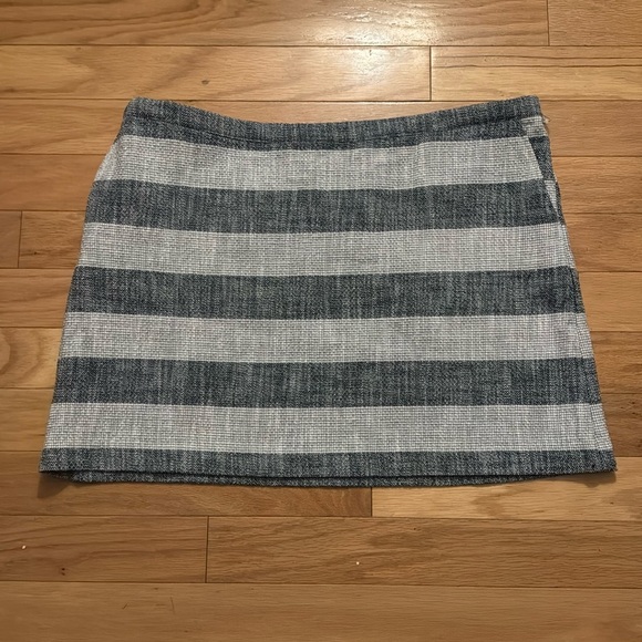 A new day | navy/white striped skirt | cotton blend | elastic waistband | 2X - Picture 1 of 6